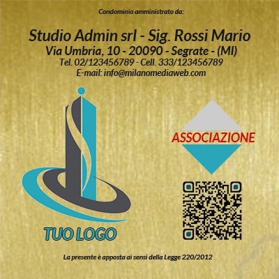 Targa Amministratore Condominio ottone